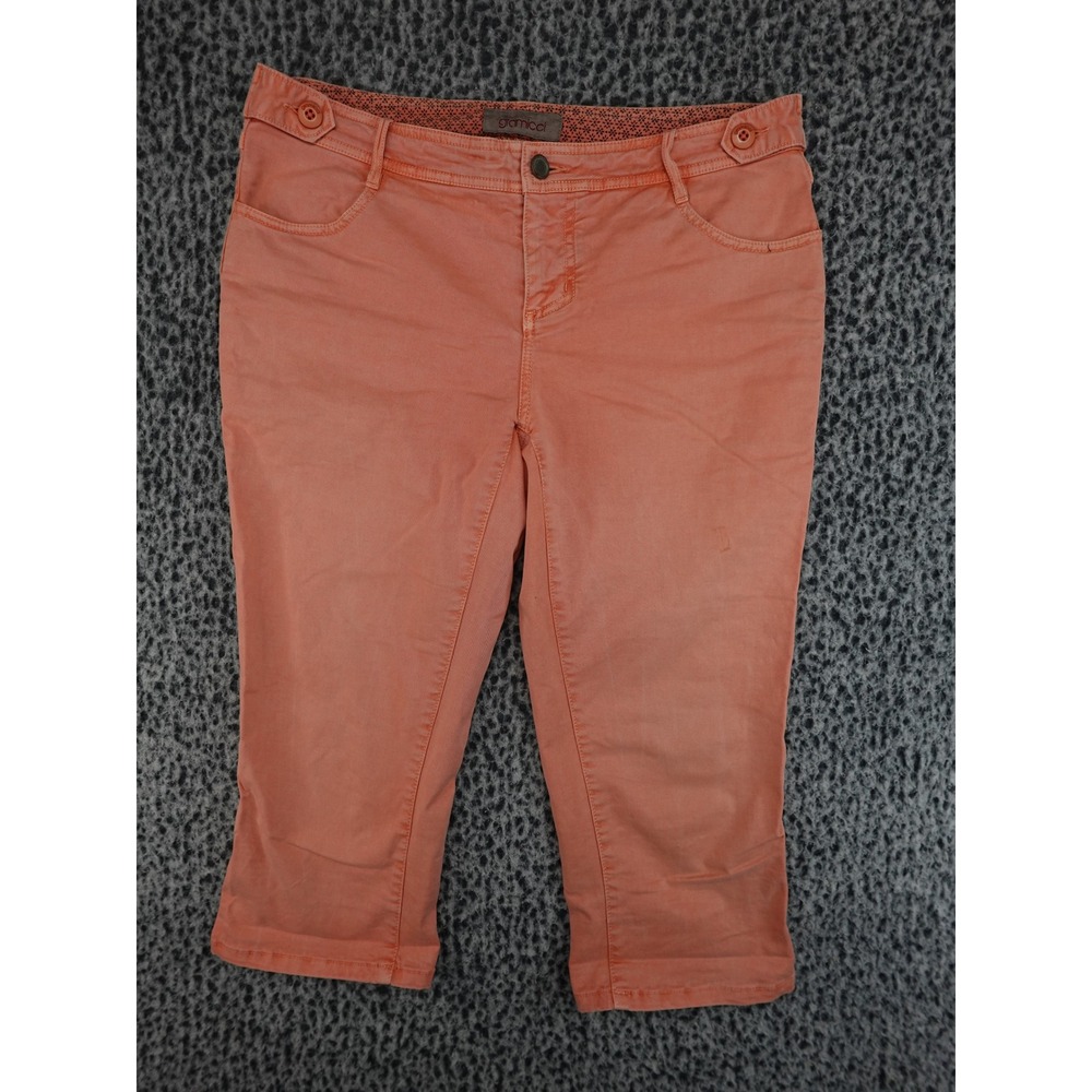 Gramicci Cropped Pants Womens 8 Coral Orange Outdoor Hiking Capri Cotton